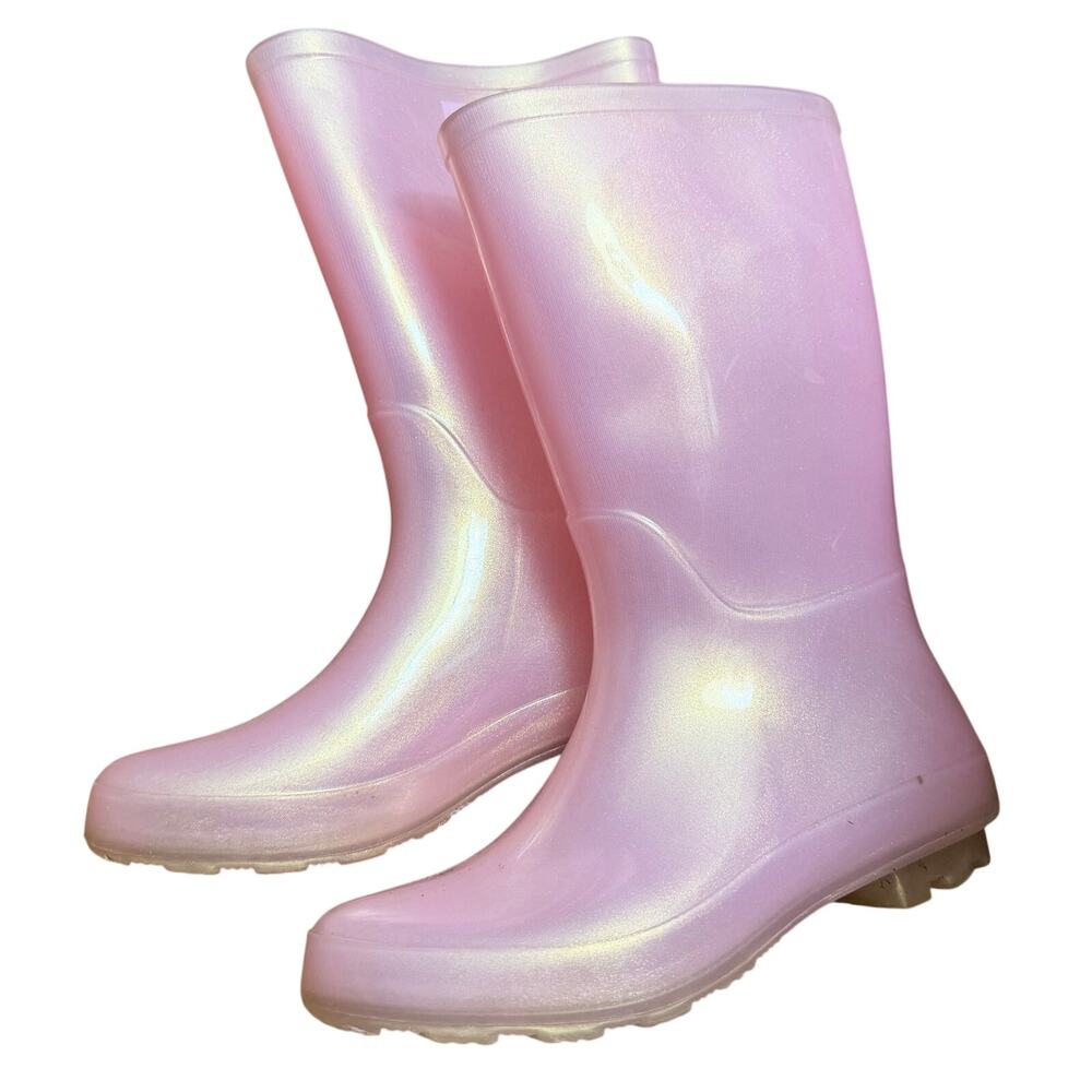 Target Girls Rainboots Summer Shimmering Pink Pull On Size 3